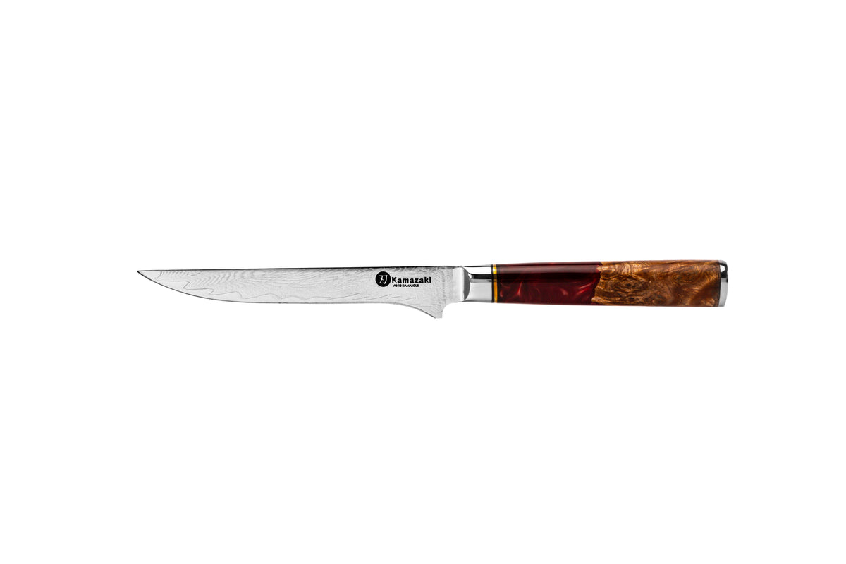 Kamazaki KZI207KN Damascus Steel Boning Knife, 15 cm Blade