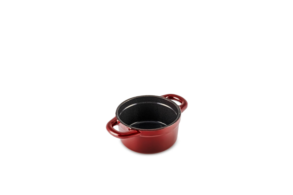 Zyle ZY07RKI Round Enamelled Cast Iron Pot, Ø10 cm, Red