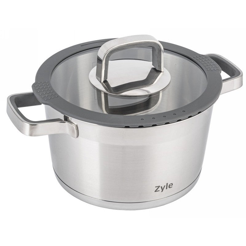 Zyle ZY12720CS Induction Pot with Lid, 2.5 L