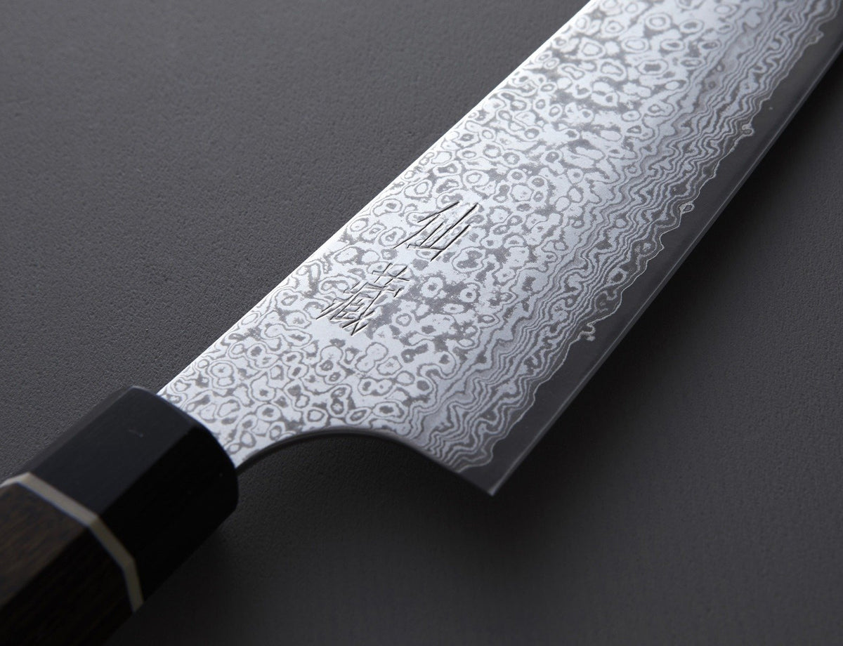 Senzo Black BD-07 Damascus Steel Sashimi Knife, 21 cm Blade