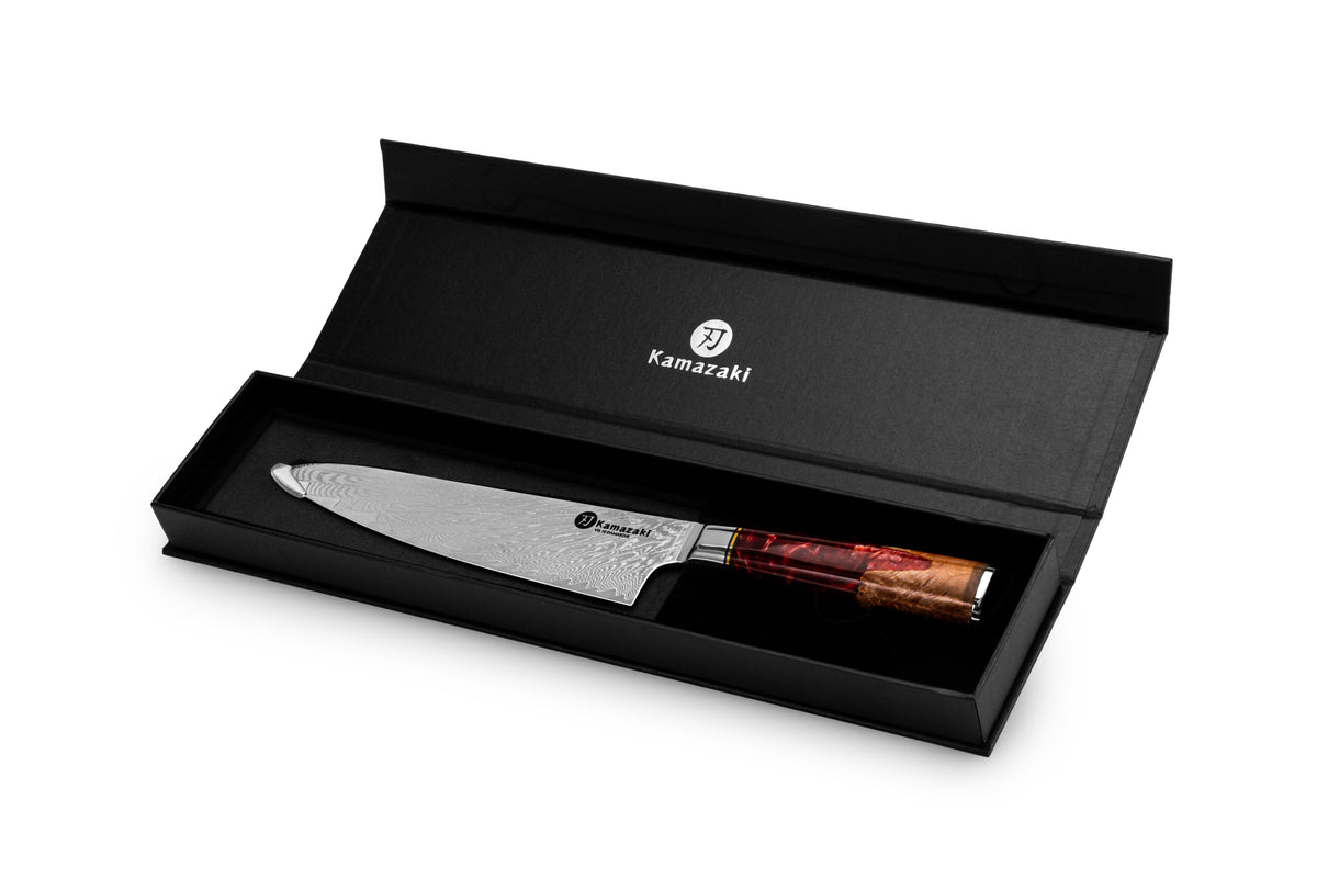 Kamazaki Chef KZI202KN Damascus Steel Knife, 20 cm Blade