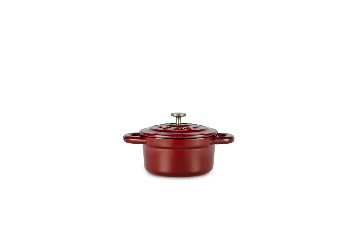 Zyle ZY07RKI Round Enamelled Cast Iron Pot, Ø10 cm, Red