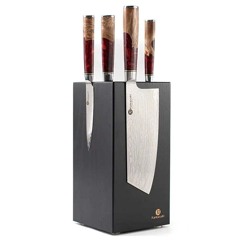 KAMAZAKI KZI2258BL Magnetic Knife Block, Black