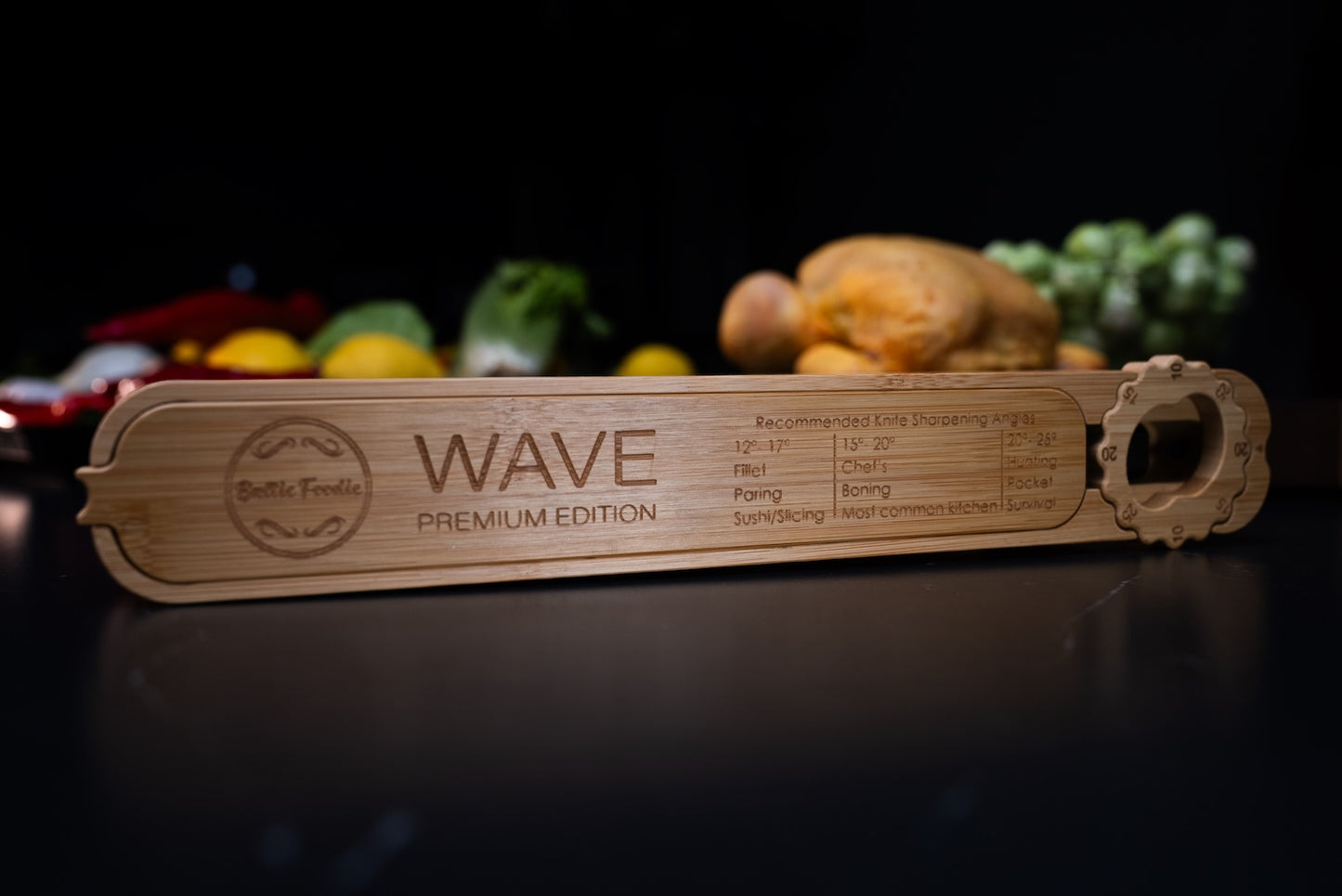 “Wave” peilių galąstuvas su reguliuojamu kampu